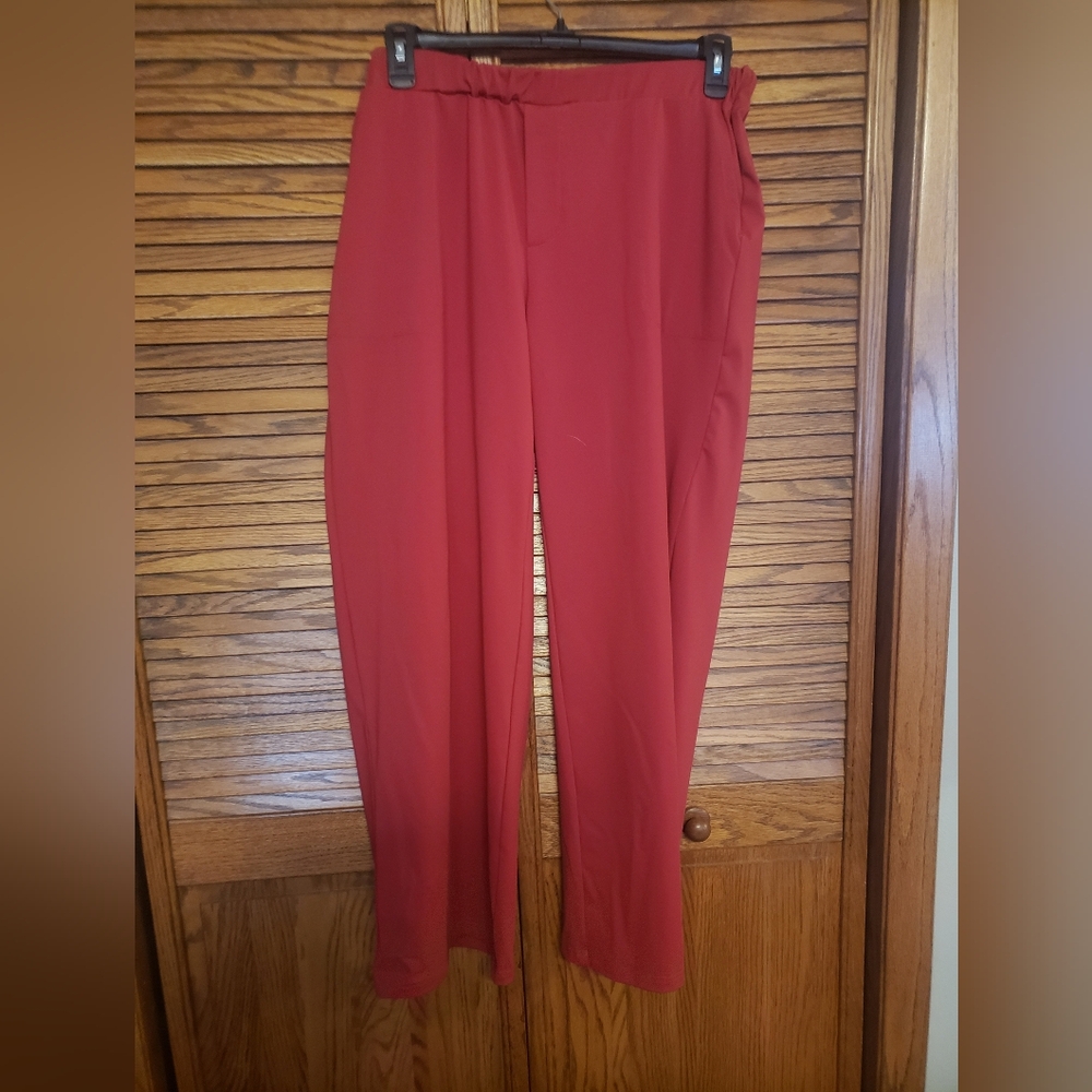 Zyia Red Wide-Leg Active Wear Pants Size XL
